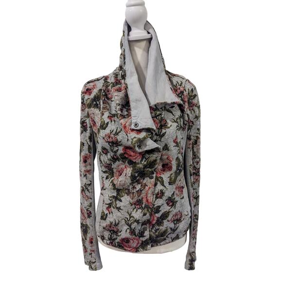 Saturday Sunday Anthropologie Knit Florascape Moto Jacket Small - Picture 4 of 7